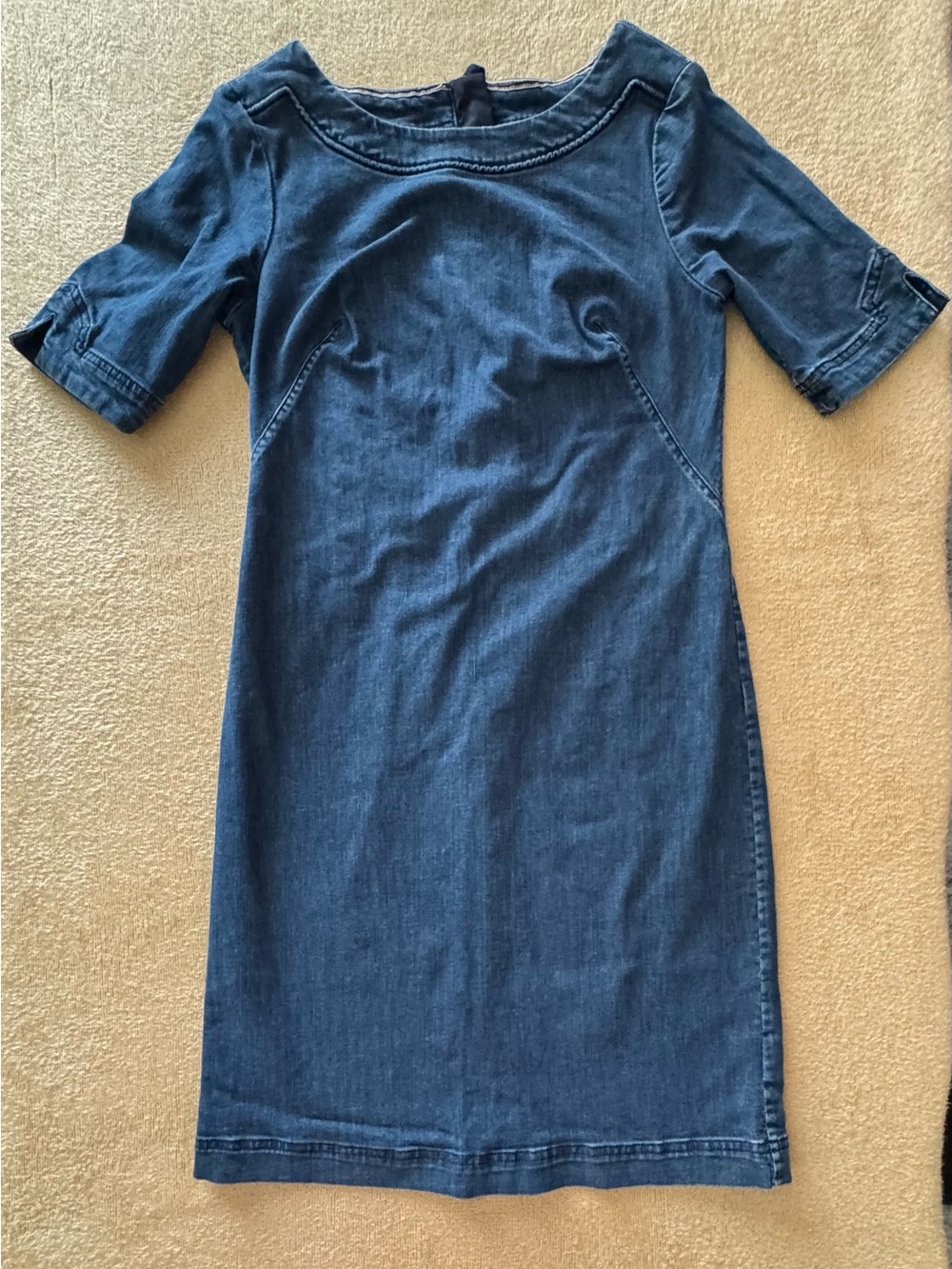 Boden Denim Blue Short Sleeve Sheath Dress